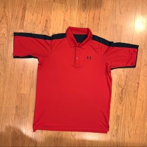 Under Armour Red and Black Polo Style Shirt